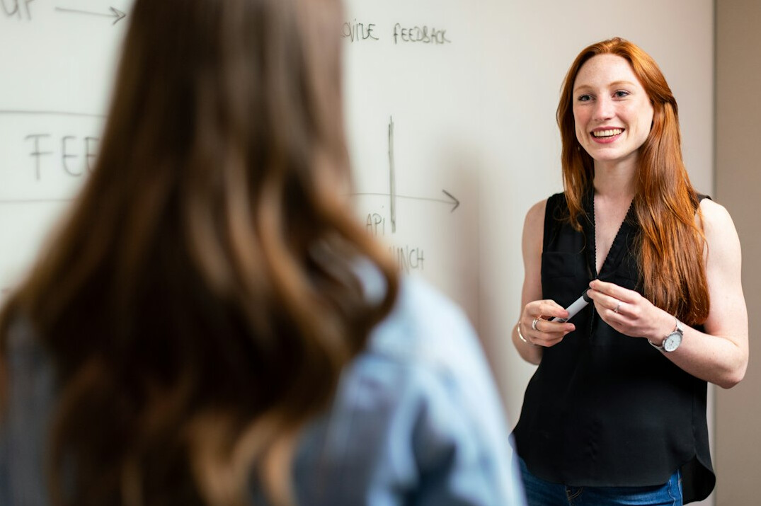 woman presenting ideas